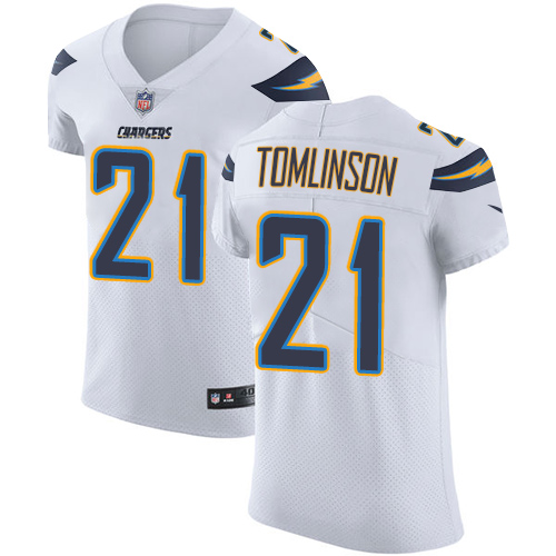 Nike Chargers #21 LaDainian Tomlinson White Men's Stitched NFL Vapor Untouchable Elite Jersey - Click Image to Close